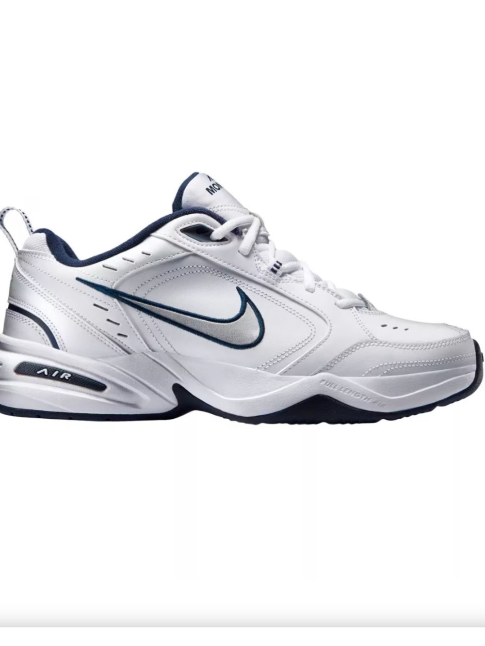 Men’s Air Monarch white and navy running shoe